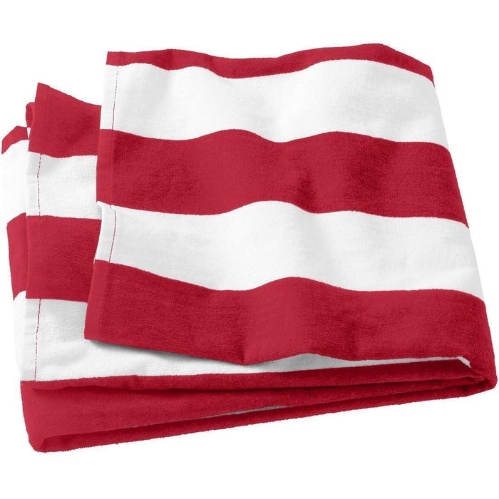 no-logo Port Authority Cabana Stripe Beach Towel-Regular-Port Authority-Red-1 Size-Thread Logic