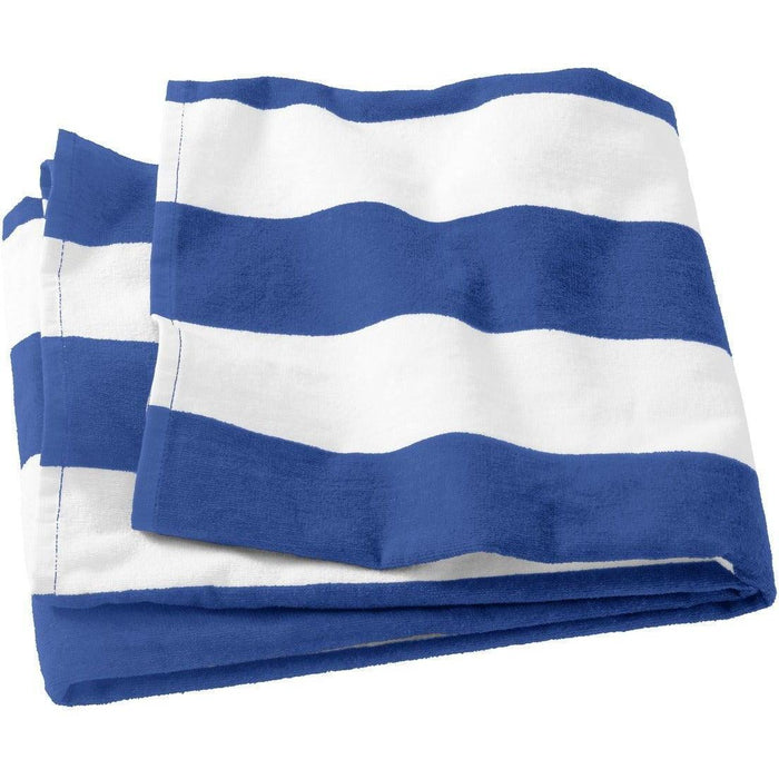 no-logo Port Authority Cabana Stripe Beach Towel-Regular-Port Authority-Royal-1 Size-Thread Logic