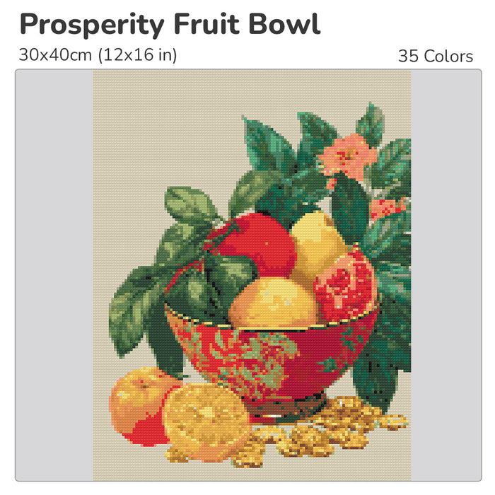 Prosperity Fruit Bowl Diamond Painting Kit-30x40cm (12x16 in)-Heartful Diamonds