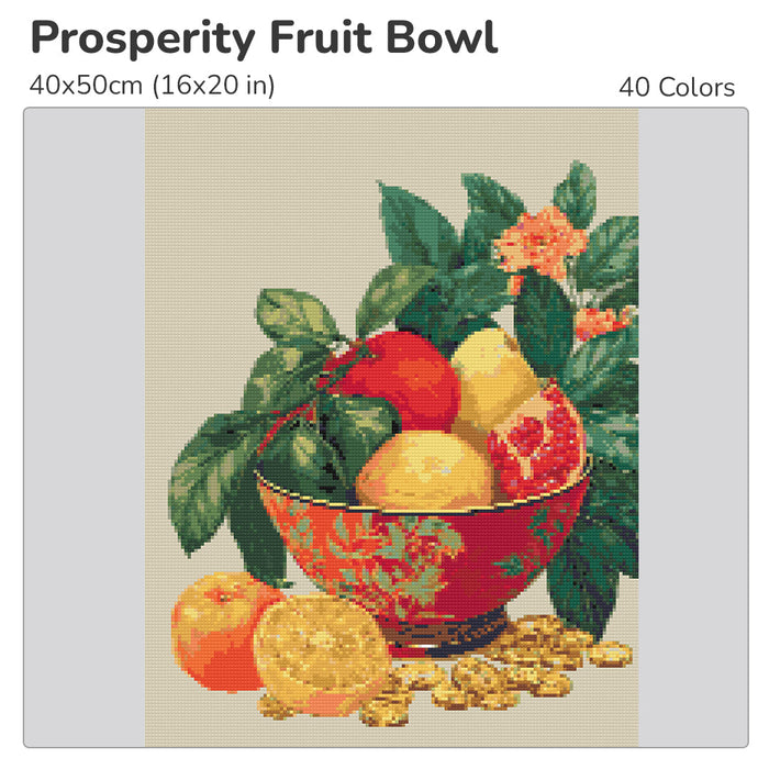 Prosperity Fruit Bowl Diamond Painting Kit-30x40cm (12x16 in)-Heartful Diamonds