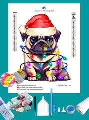 Pug Christmas Diamond Painting