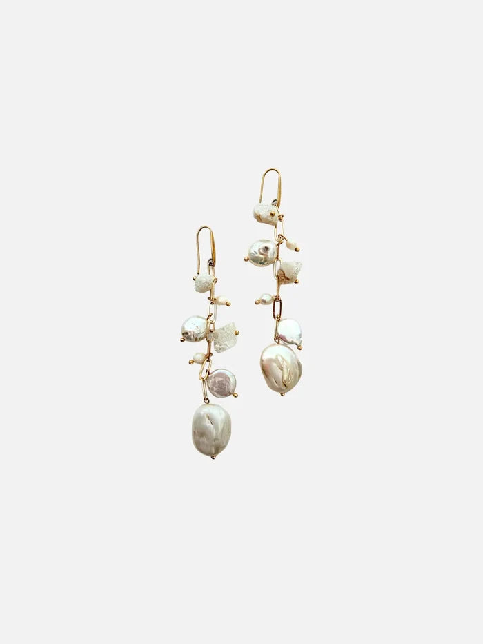 L'ATELIER DES PERLES Pure Mar İncili ve Druzy Akik Taşlı Küpe - Uncategorized KÜPE