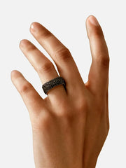 X STUDIO Radiant 5 Band Ring – Silver, parmakta yan görünüm