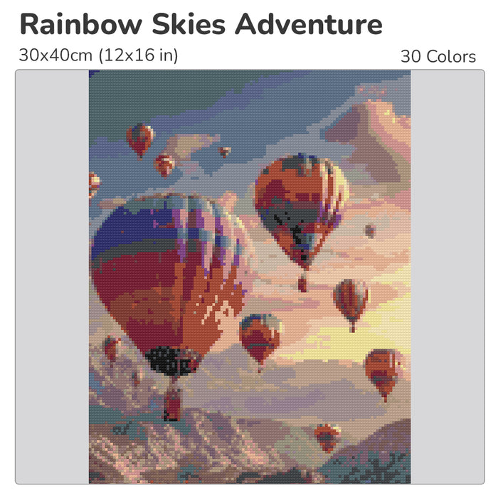 Rainbow Skies Adventure Diamond Painting Kit-30x40cm (12x16 in)-Heartful Diamonds