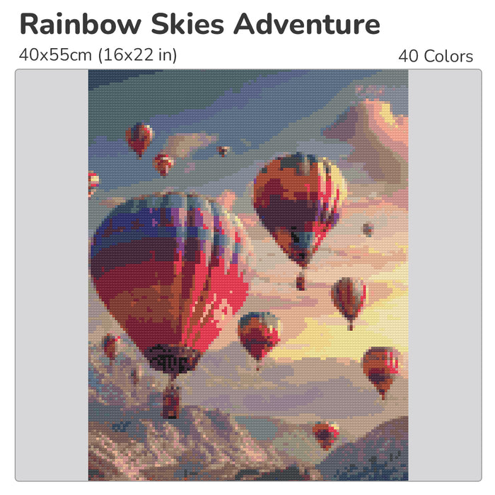 Rainbow Skies Adventure Diamond Painting Kit-40x55cm (16x22 in)-Heartful Diamonds