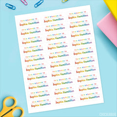 Rainbow "This Belongs To" Labels