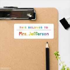 Rainbow "This Belongs To" Labels