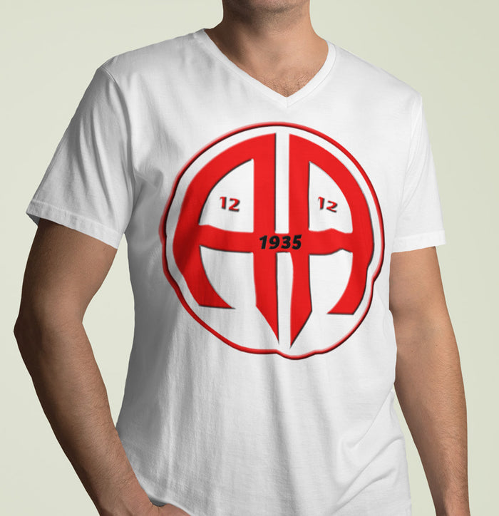 Red AA Logo AA V-Neck Tee