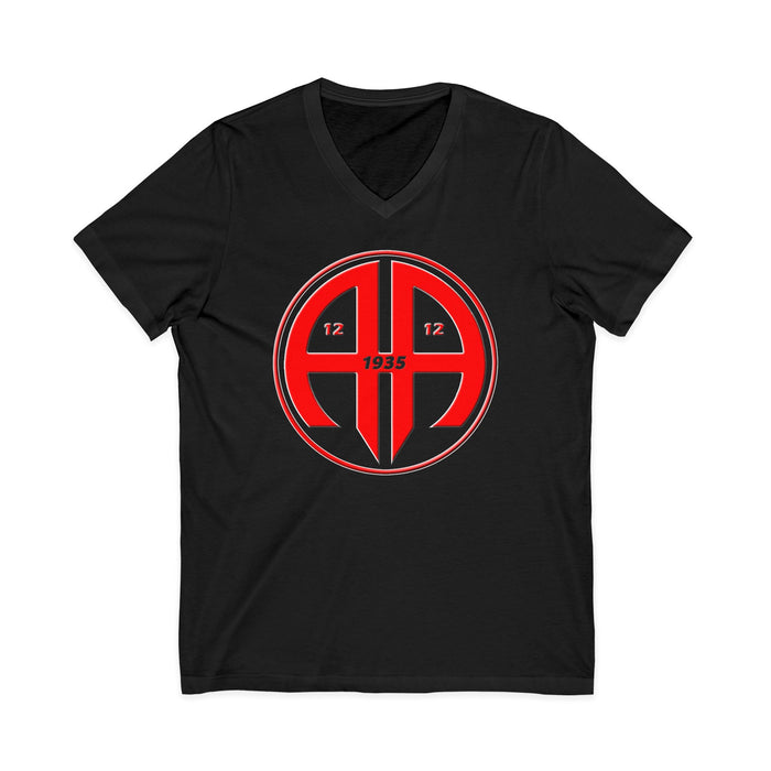Red AA Logo AA V-Neck Tee