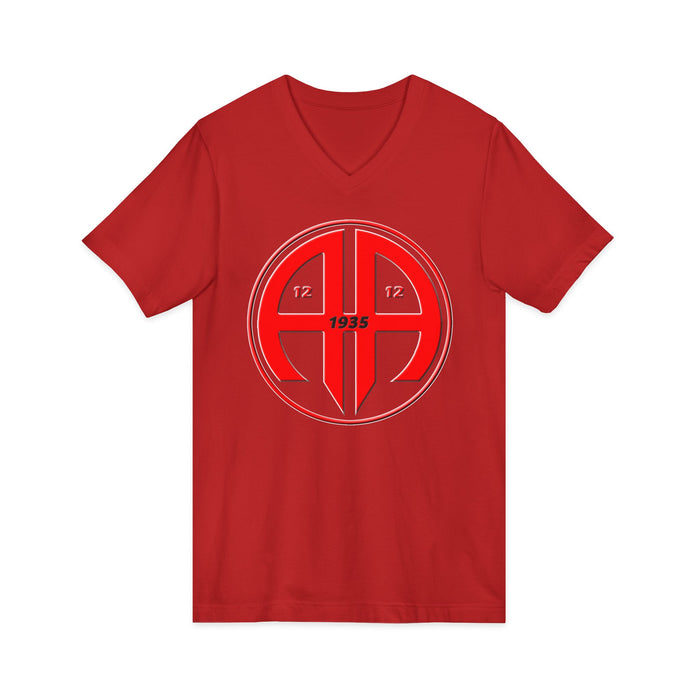 Red AA Logo AA V-Neck Tee