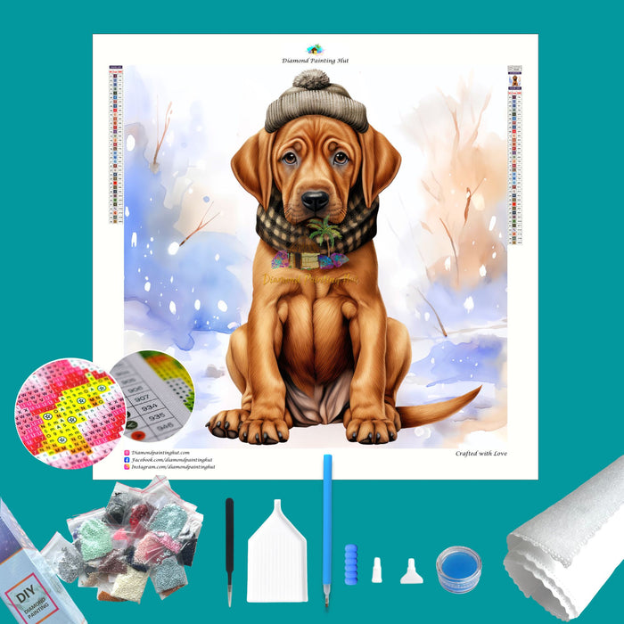 Rhodesian Ridgeback Winter Diamond Painting