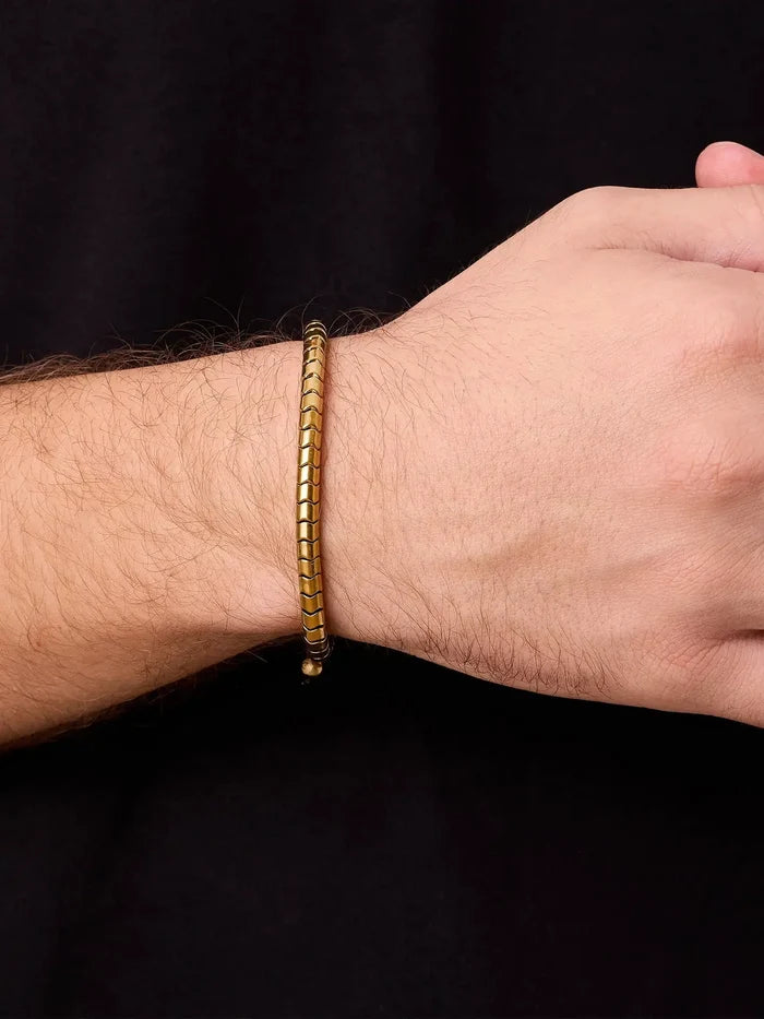ATOLYEWOLF Rolo Hematite Bracelet in Gold - Bracelets BİLEKLİK