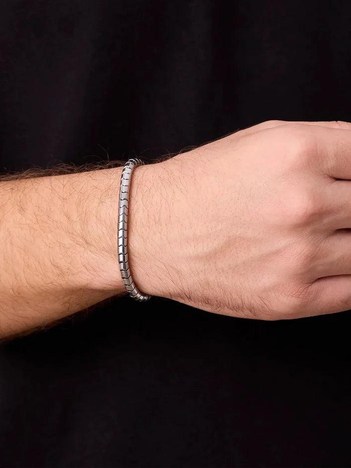 ATOLYEWOLF Rolo Hematite Bracelet in Silver - Bracelets BİLEKLİK
