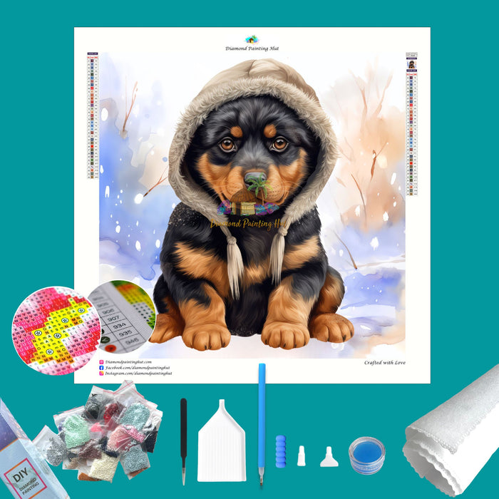 Rottweiler Winter Diamond Painting