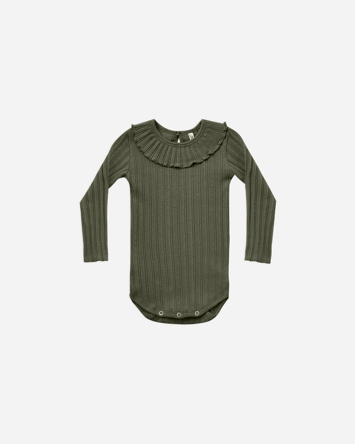 Ruffle Collar Onesie - Forest