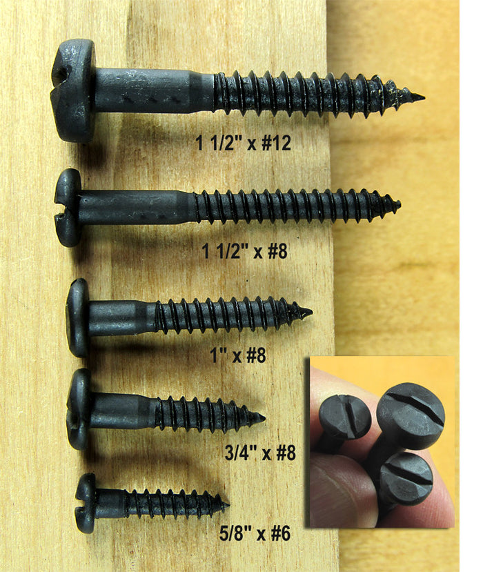 Rustic Pyramid Head Slotted Screws - 3/4" x #8 - Wild West Hardware