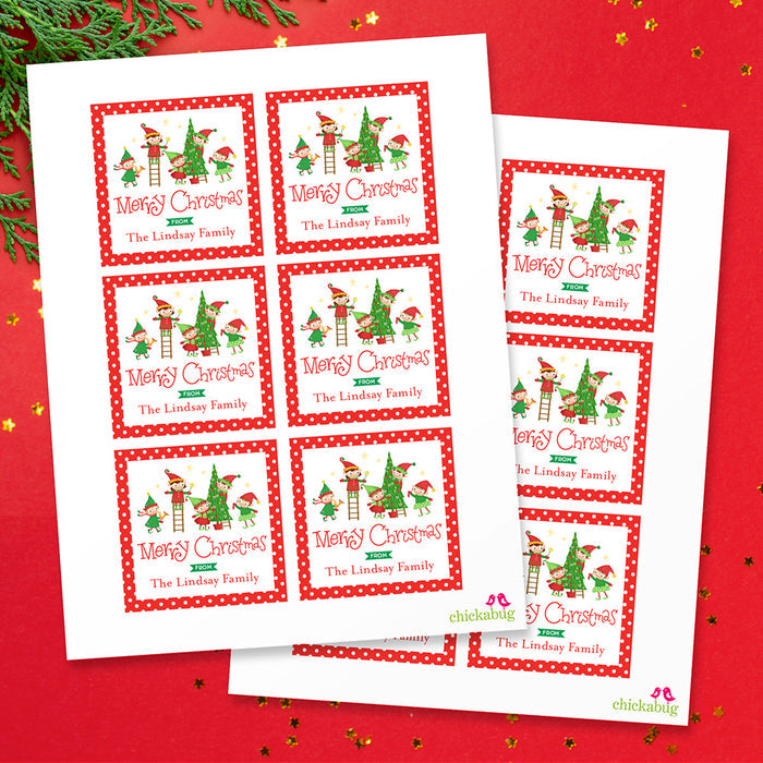 Santa's Elves Christmas Gift Labels
