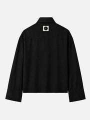shopi go Sapporo Wide Shirt - Black – siyah, arka görünüm