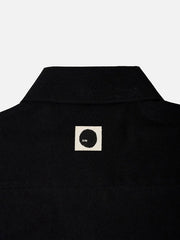 shopi go Sapporo Wide Shirt - Black – arka görünüm, etiket yakın çekim
