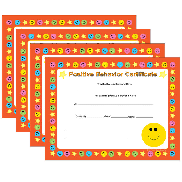 Positive Behavior Recognition Certificate