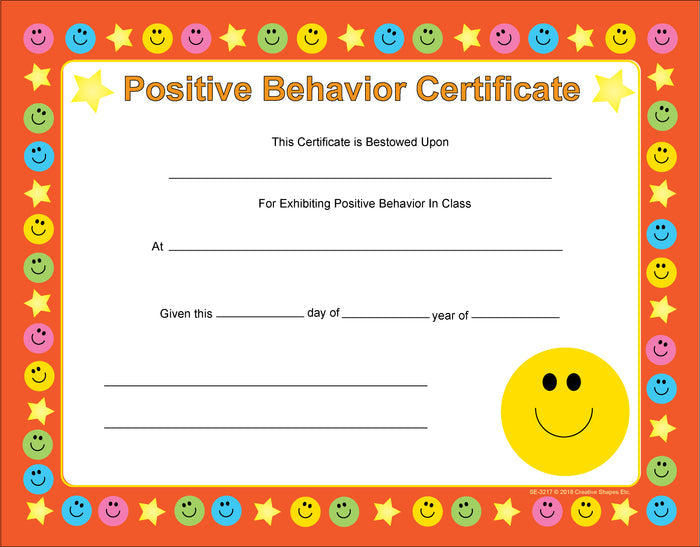 Certificate for Good Behavior