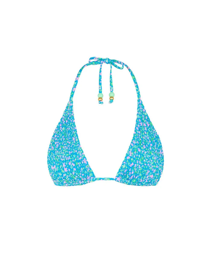 Shirred Triangle Bikini Top | Ocean Kisses