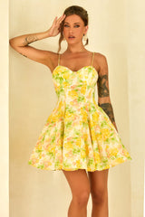 Signature Lady Woven Mini Dress - Yellow