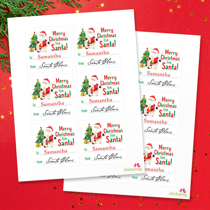 Signed by Santa Christmas Gift Labels - Santa Checking His List