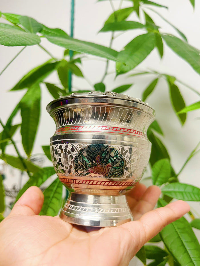 Silver Charcoal/Cone/Herb Incense Burner