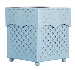 Slate Blue Lattice Tissue Holder or Wastepaper Basket by The Enchanted Home