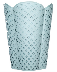 Slate Blue Lattice Tissue Holder or Wastepaper Basket by The Enchanted Home