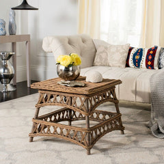 Sora Wicker Accent Table in Natural