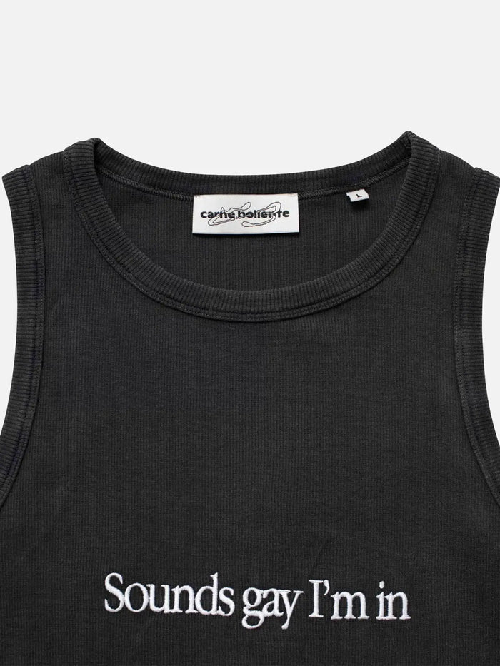 CARNE BOLLENTE Sounds Gay Im Sleeveless - Off Black - Kategorize edilmemiş ATLET