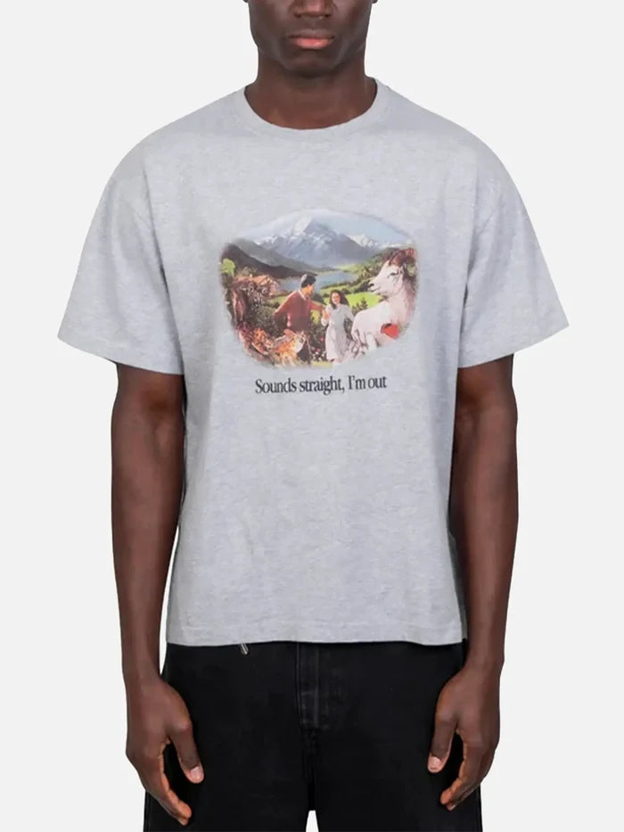 CARNE BOLLENTE Sounds Straight, Im Out - Melange Grey - Kategorize edilmemiş T-SHIRT