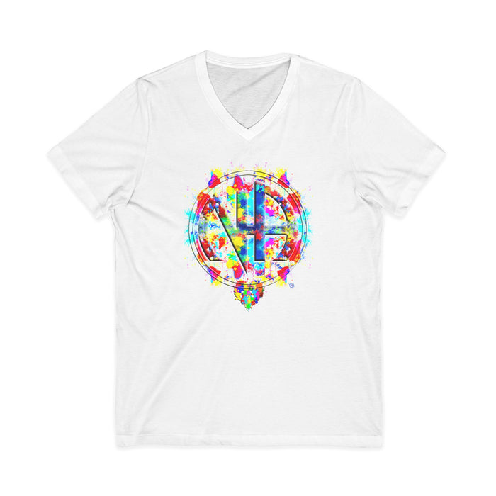 Splattered NA Symbol dtg V-Neck Tee
