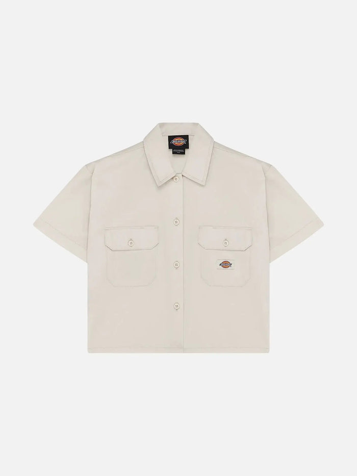 DICKIES SS Cropped Work Shirt W - Whitecap Gray - Uncategorized GÖMLEK