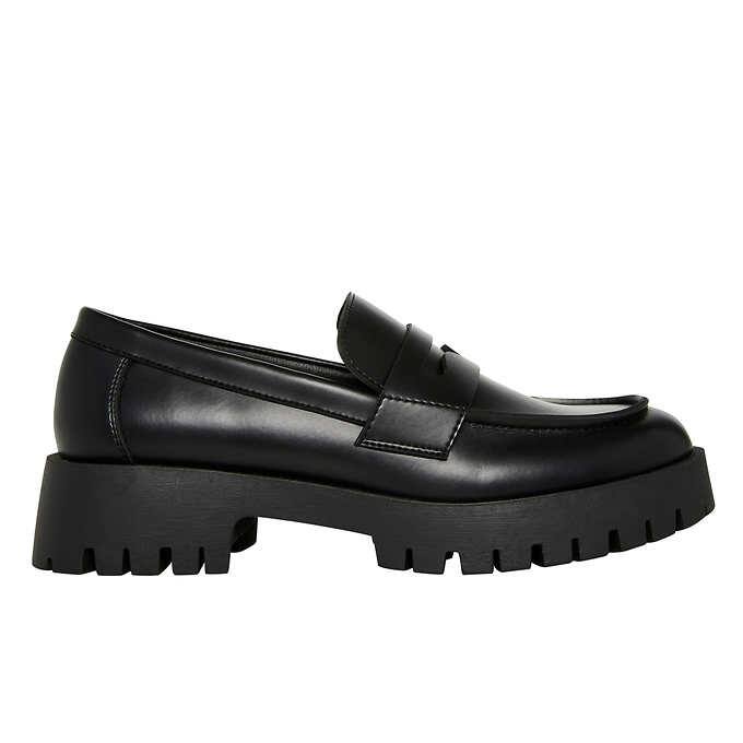 Steve Madden Course Black Ladies Lug Loafer