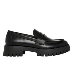 Steve Madden Course Black Ladies Lug Loafer