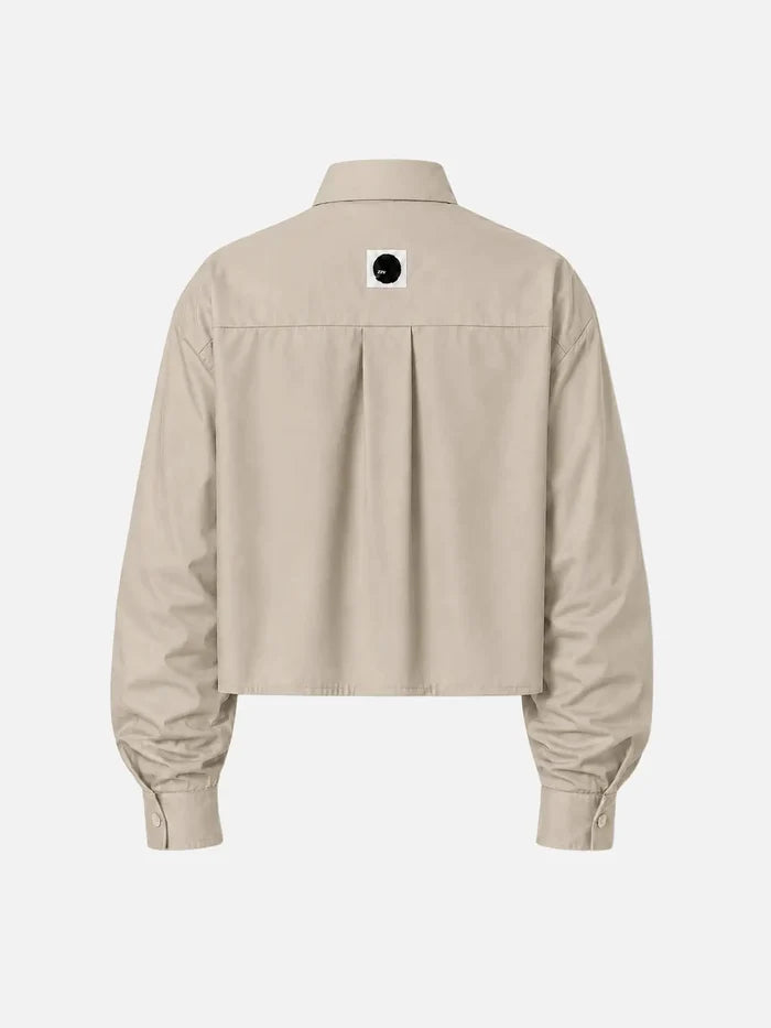 SHOPI GO Sumida Boxy Shirt - Beige - GÖMLEK