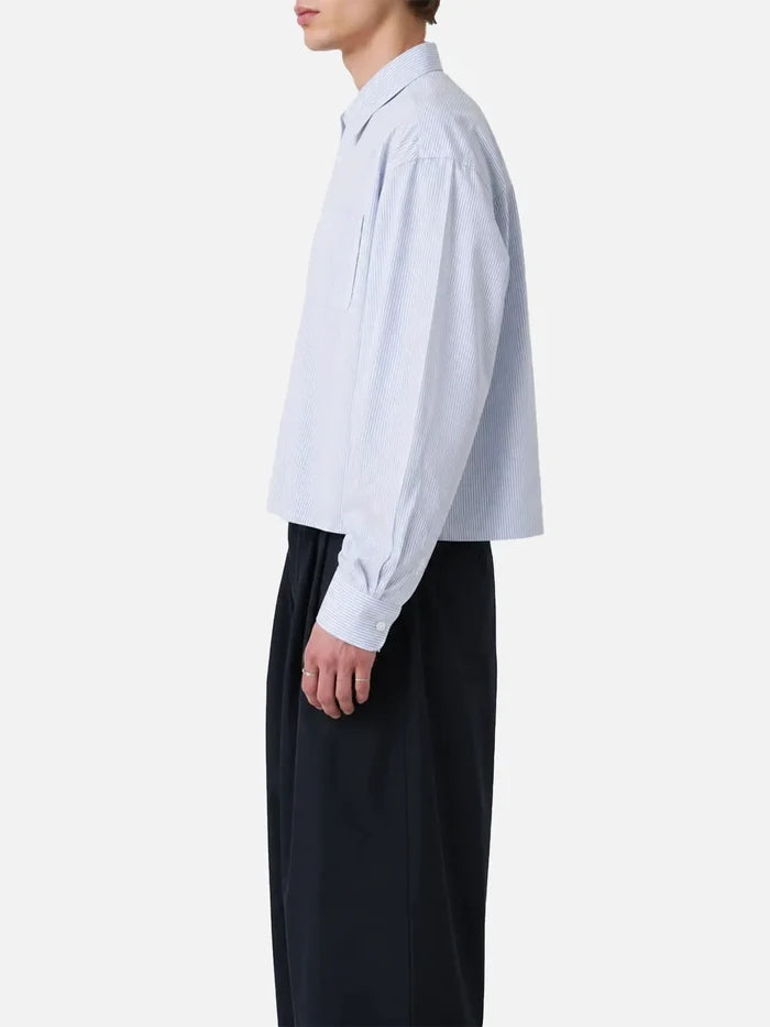 shopi go Sumida Boxy Shirt – Light Blue & White, yan görünüm