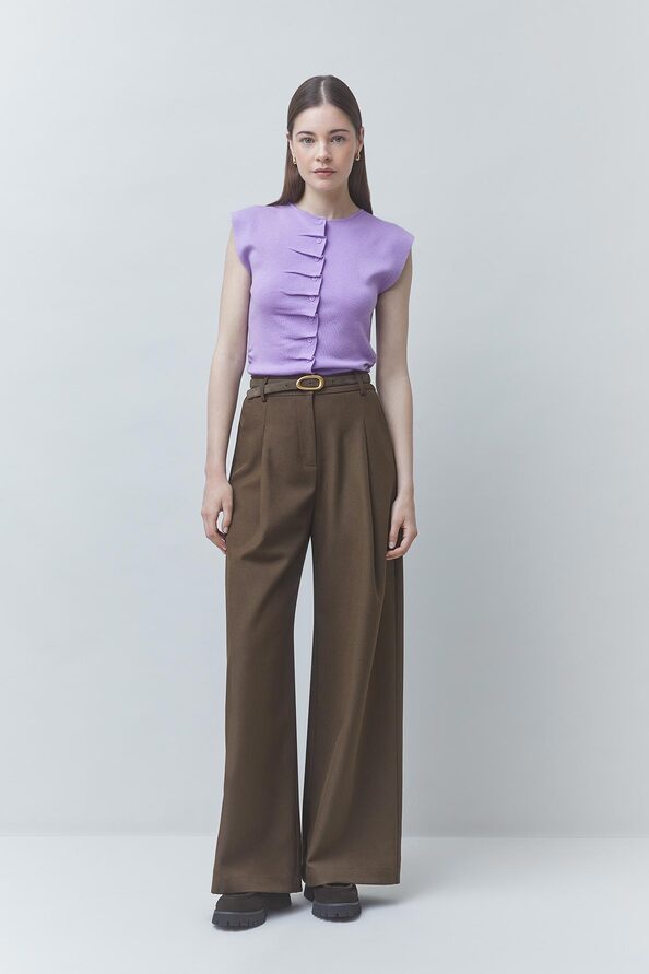 Suncoo Paris Joker Wide-Leg Pleated Pants