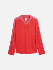 PUMA T7 Longsleeve Polo "Red Glamour" - Polos T-SHIRT