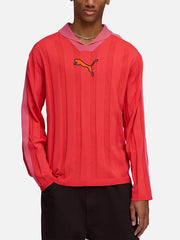 PUMA T7 Longsleeve Polo "Red Glamour" - Polos T-SHIRT