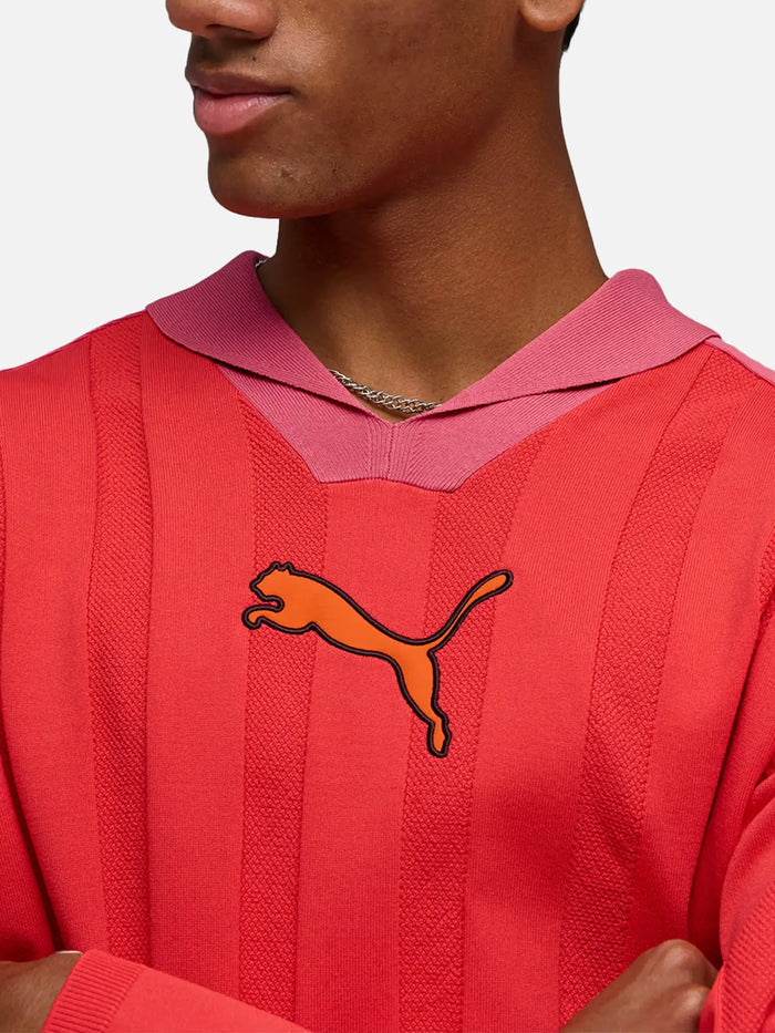 PUMA T7 Longsleeve Polo "Red Glamour" - Polos T-SHIRT