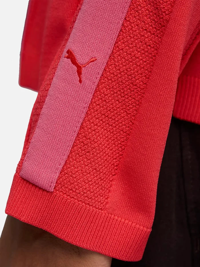 PUMA T7 Longsleeve Polo "Red Glamour" - Polos T-SHIRT