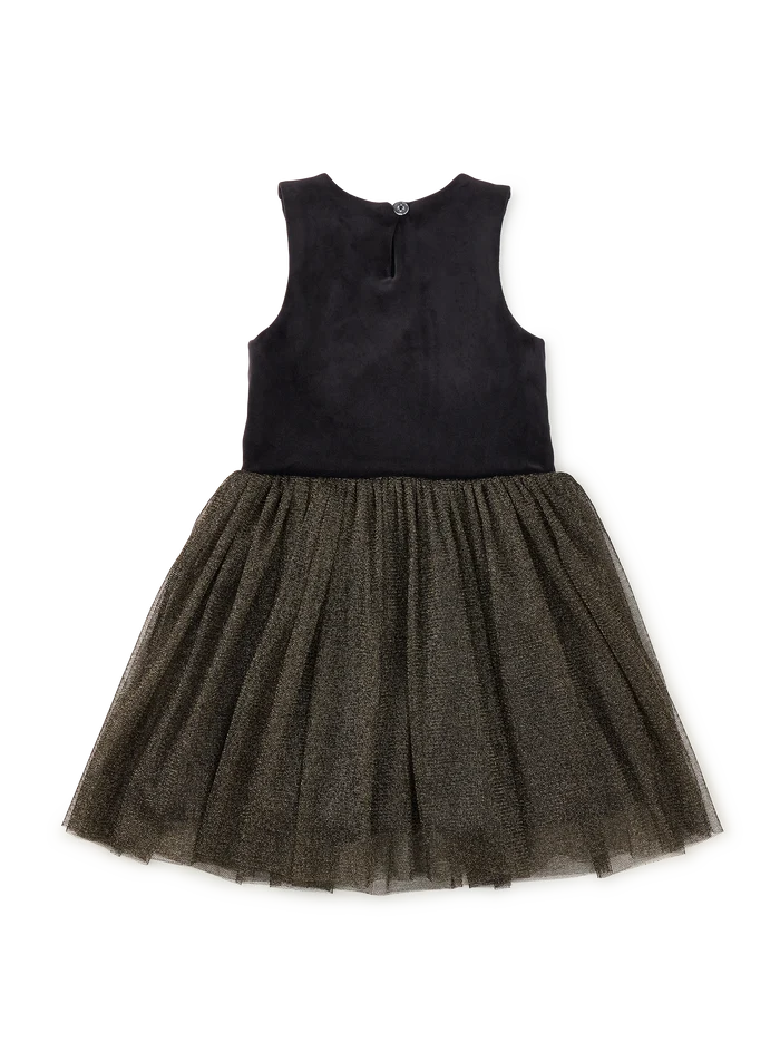 Tea Collection Velour and Tulle Ballet Dress in Jet Black
