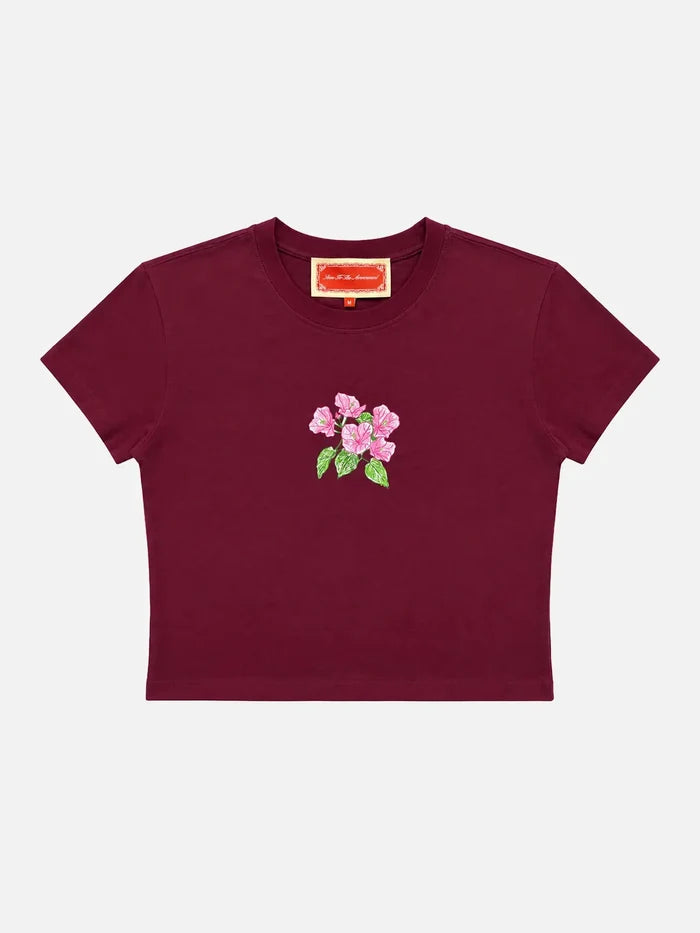 SOON TO BE ANNOUNCED Terrace Baby Tee - Burgundy - T-SHIRT