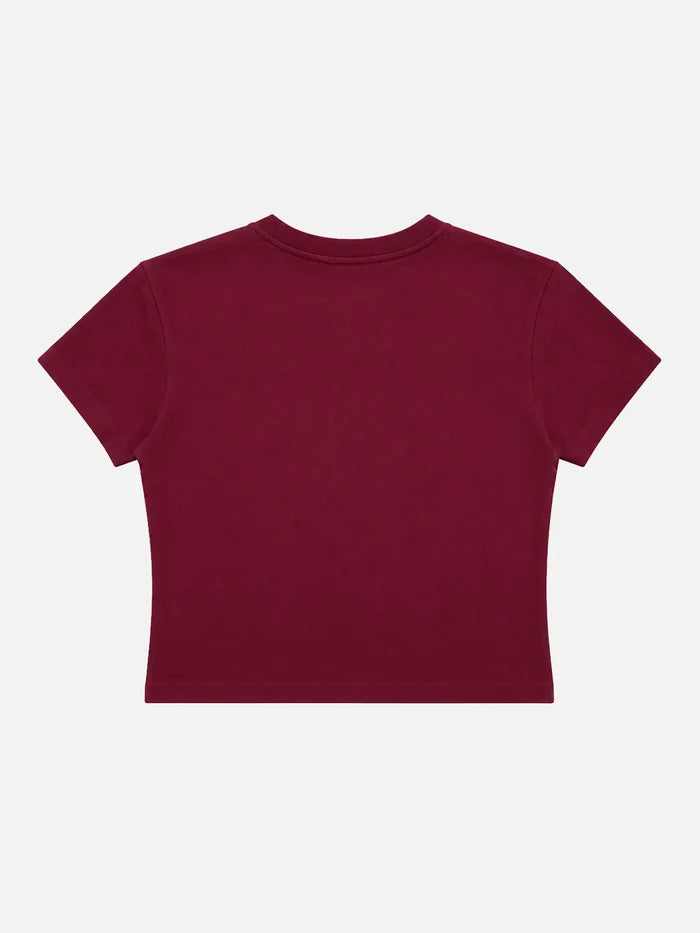 SOON TO BE ANNOUNCED Terrace Baby Tee - Burgundy - T-SHIRT