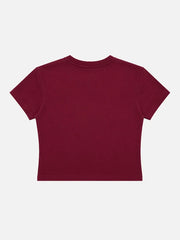 SOON TO BE ANNOUNCED Terrace Baby Tee - Burgundy - T-SHIRT