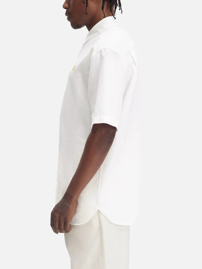 FRED PERRY Textured Seersucker Shirt - White - Shirts GÖMLEK